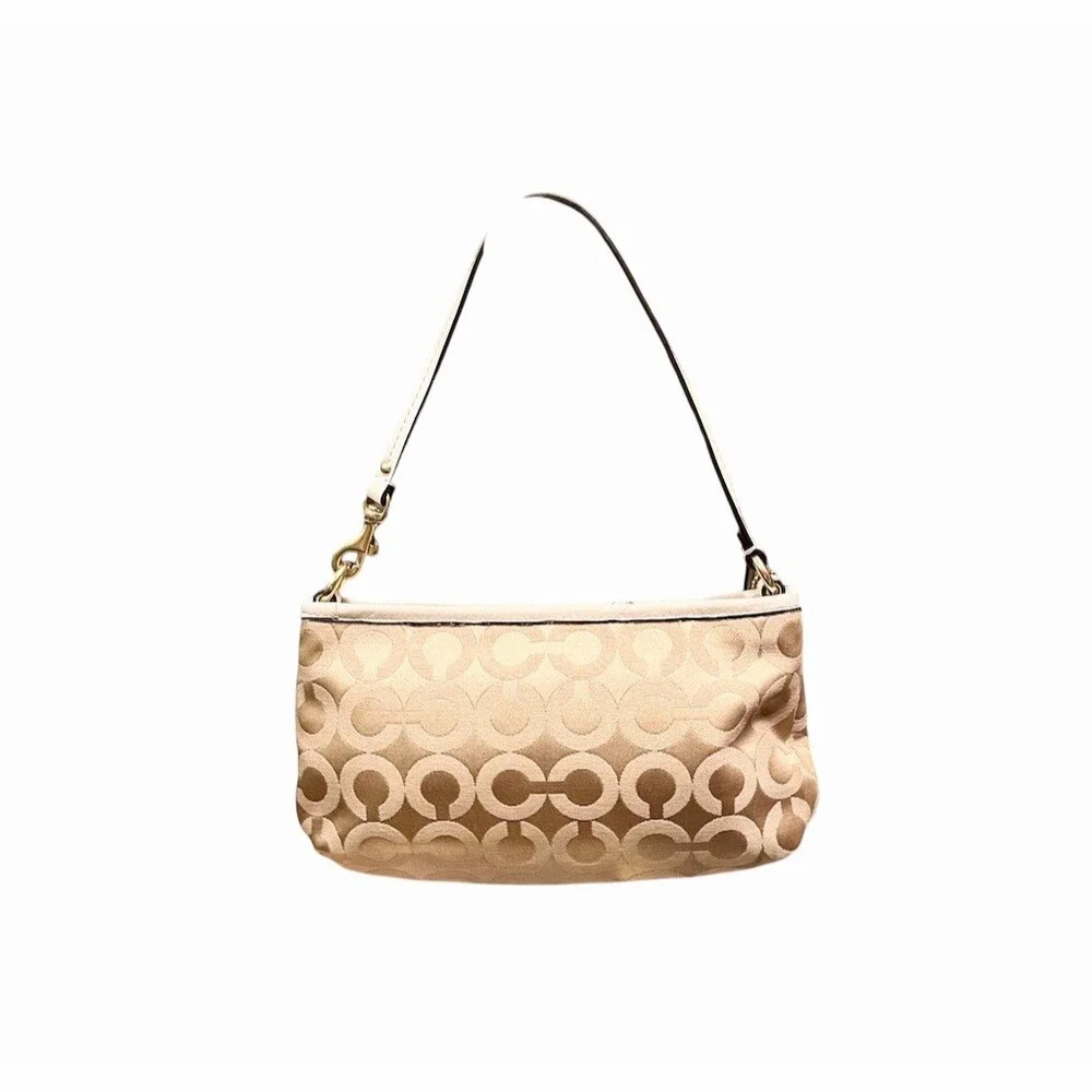 Coach Madison Shoulder Bag Beige And Tan With Ivory Trim